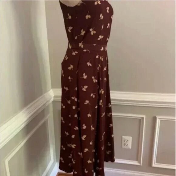 Liz Claiborne Vintage Leaf Print Maxi Skirt Small Petite - Picture 8 of 10